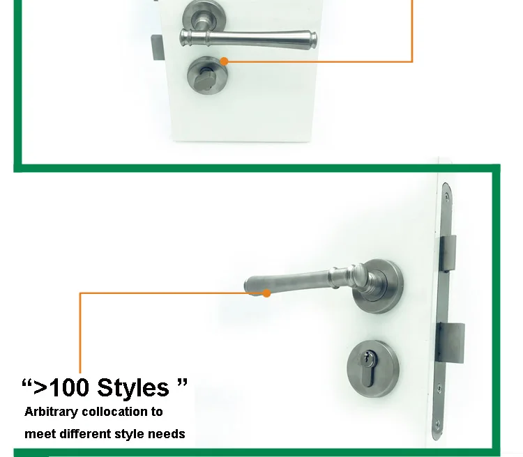 Sliding Bedroom Toilet Bathroom Keyless Cylinder Handle And Door Lock
