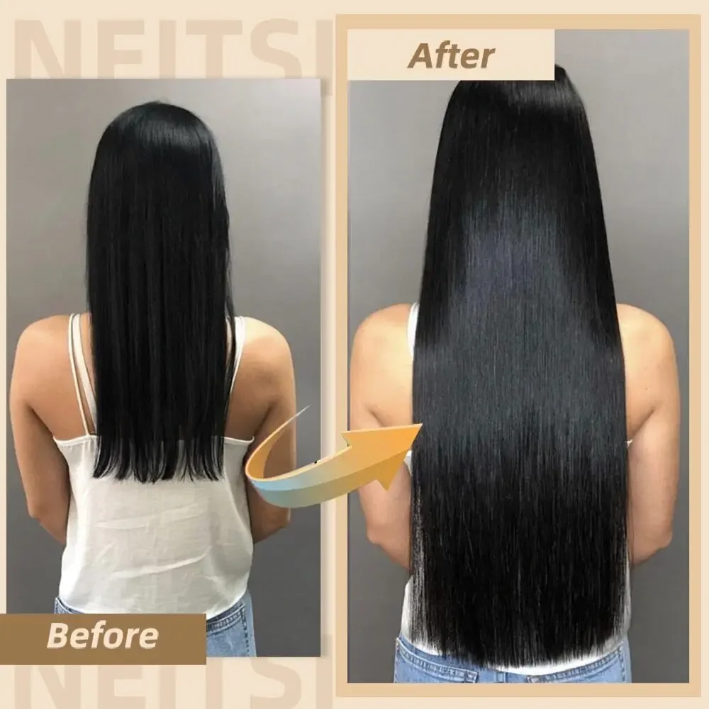 Echte Tape In Extensions Echthaar Glatt Naturschwarz_voghion.com