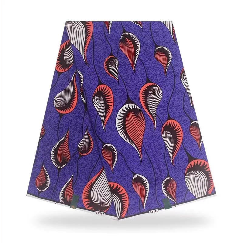 
Оптовая продажа, Африканский Kitenge/Leso/Khanga восковые принты, стиль печати воском, 100% хлопок, синяя ткань 