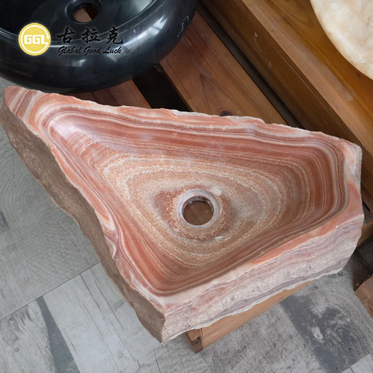 Custom Made Nature Stone Art Bathroom  Wash Stone Bowl Sink Basin