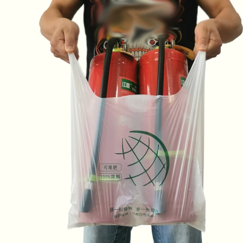 100% biodegradable eco friendly compostable shopping plastic degradable carry bags