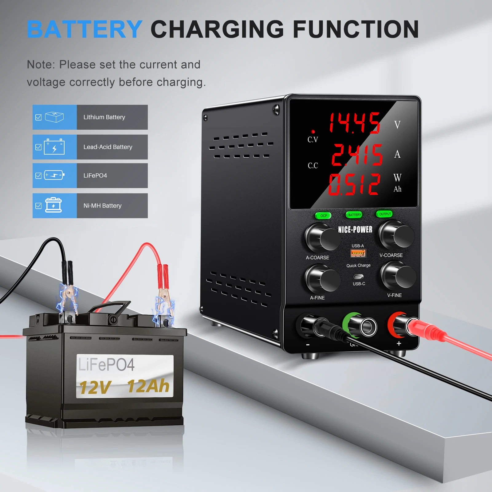 Adjustable DC Digital Single Switching Power Supply OCP 24v 30V 10A 300W DC Power Supply 4 Digits Display Charge Repair Lab