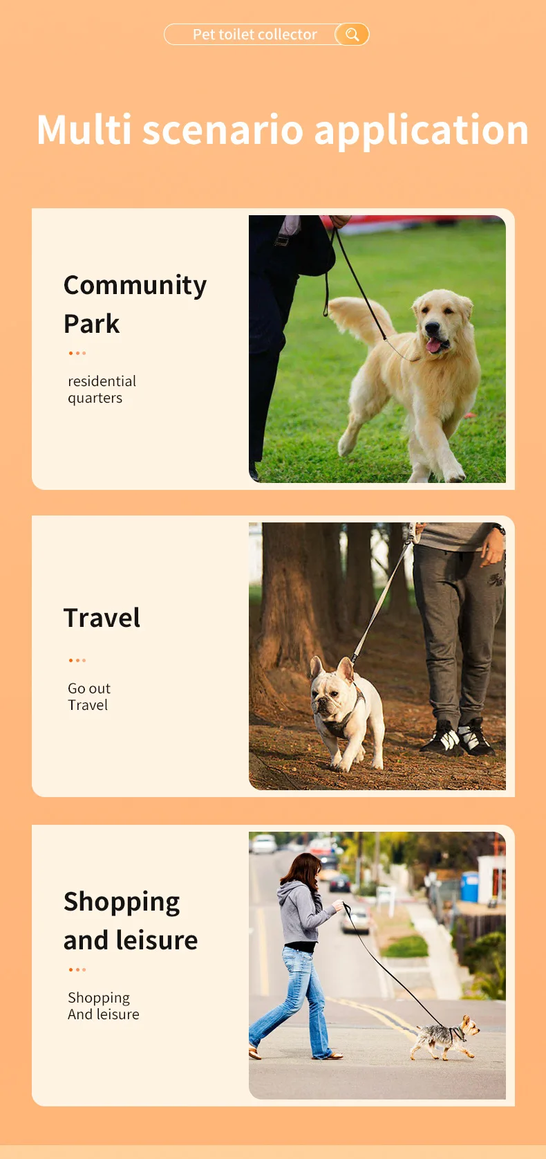 Portable Dog Poop Scooper Sanitary Dog Waste Picker Upper With Bag