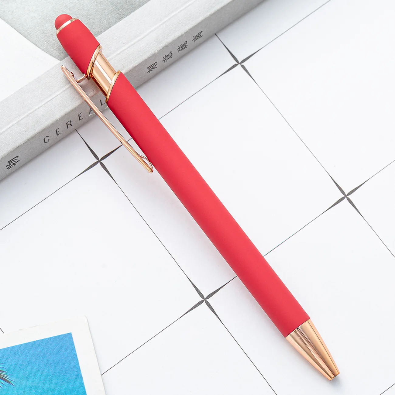 Custom Logo Ballpoint Pen with Soft Touch Screen Stylus