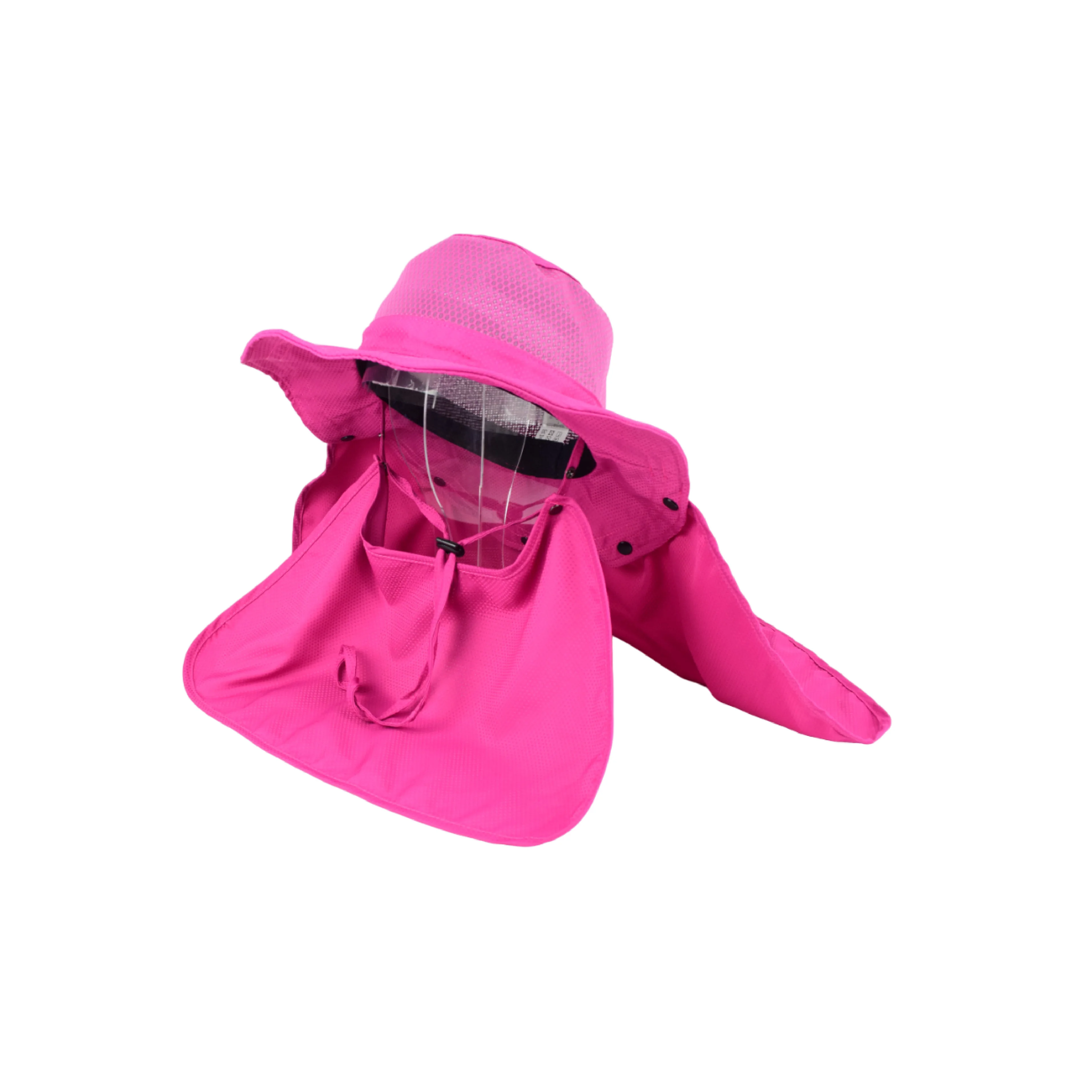 Grey Quick Drying Polyester Adjustable Face Cover Outdoor UV Gardening Hat Waterproof Sports Hat With Neck Flap
