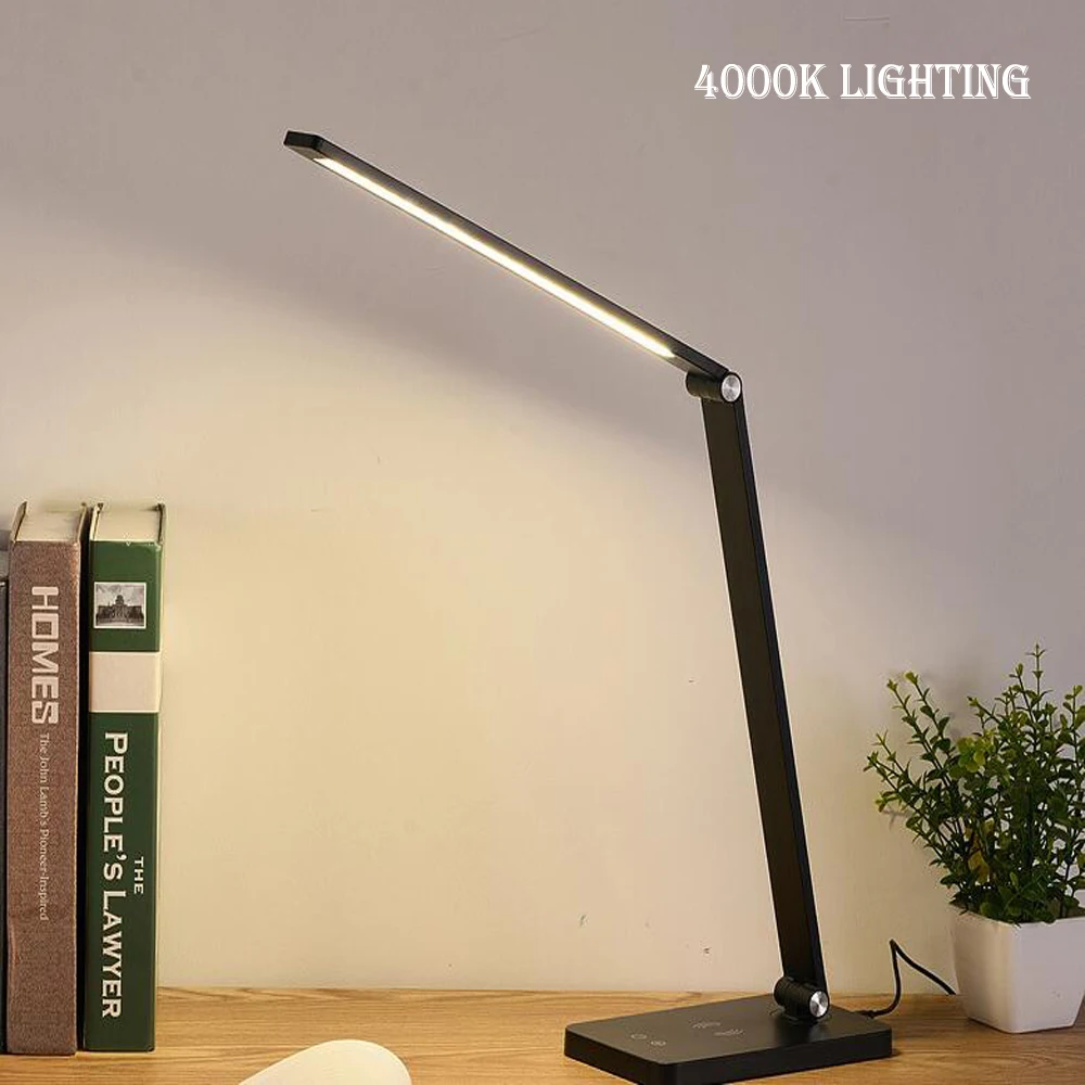 LED Table Lamp Eye-Caring Desk Lamps Natural Light Protects Eyes 5 Modes 5 Brightness Levels Touch Control Adjustable