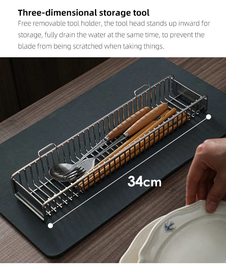 Shimoyama Dish Drying Stainless Steel Dish Rack With Cup Utensil