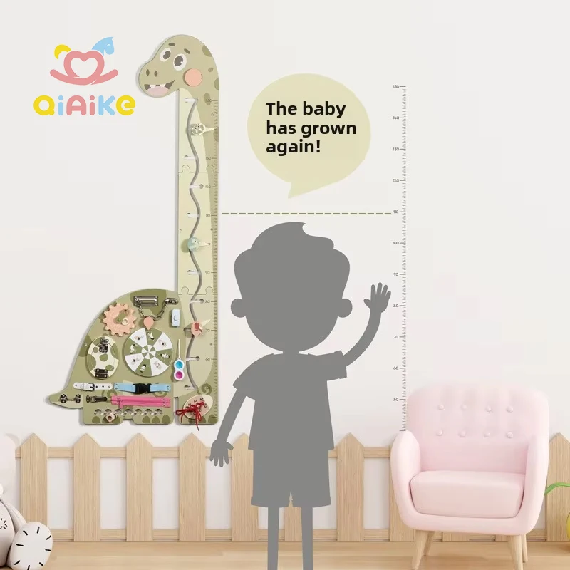 재미있는 교육용 감각 벽 패널 유치원 어린이용 바쁜 보드 일상 나무 높이 측정표 EN71 인증 객실 장식