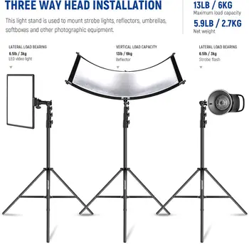 NEEWER 13ft/4m Air Cushioned Light Stand, Heavy Duty All Metal Photography Tripod Stand with 1/4 to 3/8 Reversible Spigot, 3 detail image
