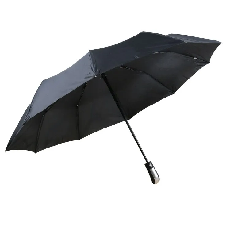 Men Frame Windproof 10k Parasol Three Folding Automatic Umbrella Custom