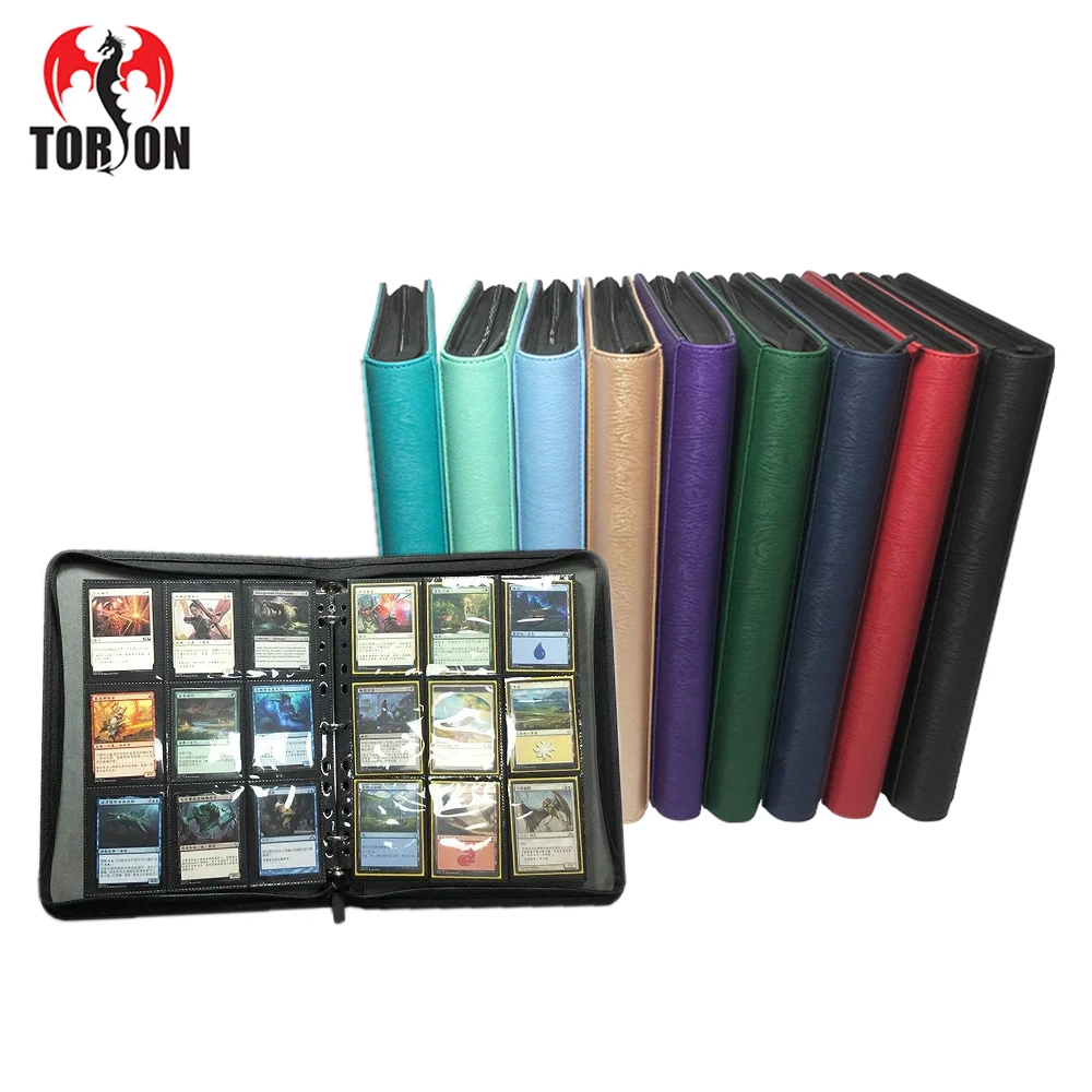 Torson Mtg Tcg YuGiOh Lcg Ccg 9 Pocket Zipper Leather Collector Graded Pokemone 450 Cards 9 Pockets Card Photo Album Card Binder Torson Mtg Tcg YuGiOh Lcg Ccg 9 Pocket Zipper Leather Collector Graded Pokemone 450 Cards 9 Pockets Card Photo Album Card Binder