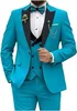 Lake-blue suit vest and dress pants