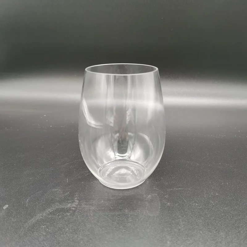 Shatterproof Egg Shaped Wine Glasses 12oz Plastic Wine Cups Unbreakable PET  Disposable Stemless Wine Glasses