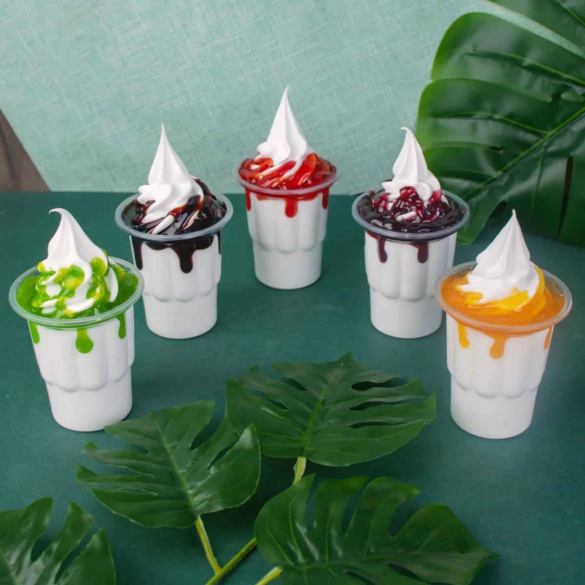 250m Soft Resin Artificial Fake Ice Cream Simulation Realistic Sundae Food Dessert Decoration Display Props Model Faux Sugar DIY