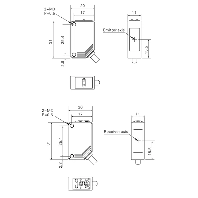 Akusense object sensor photoelectric optic module sensor vehicle position detection photo sensor