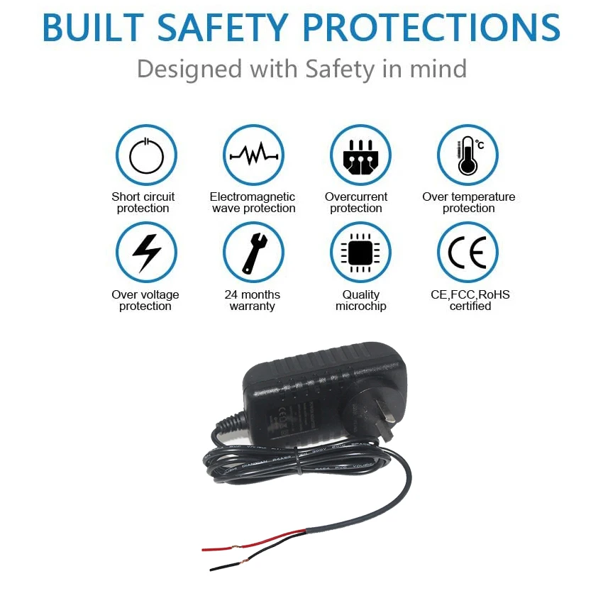 Power Supply Adapter For CCTV-System 1000Ma 1500Ma 7