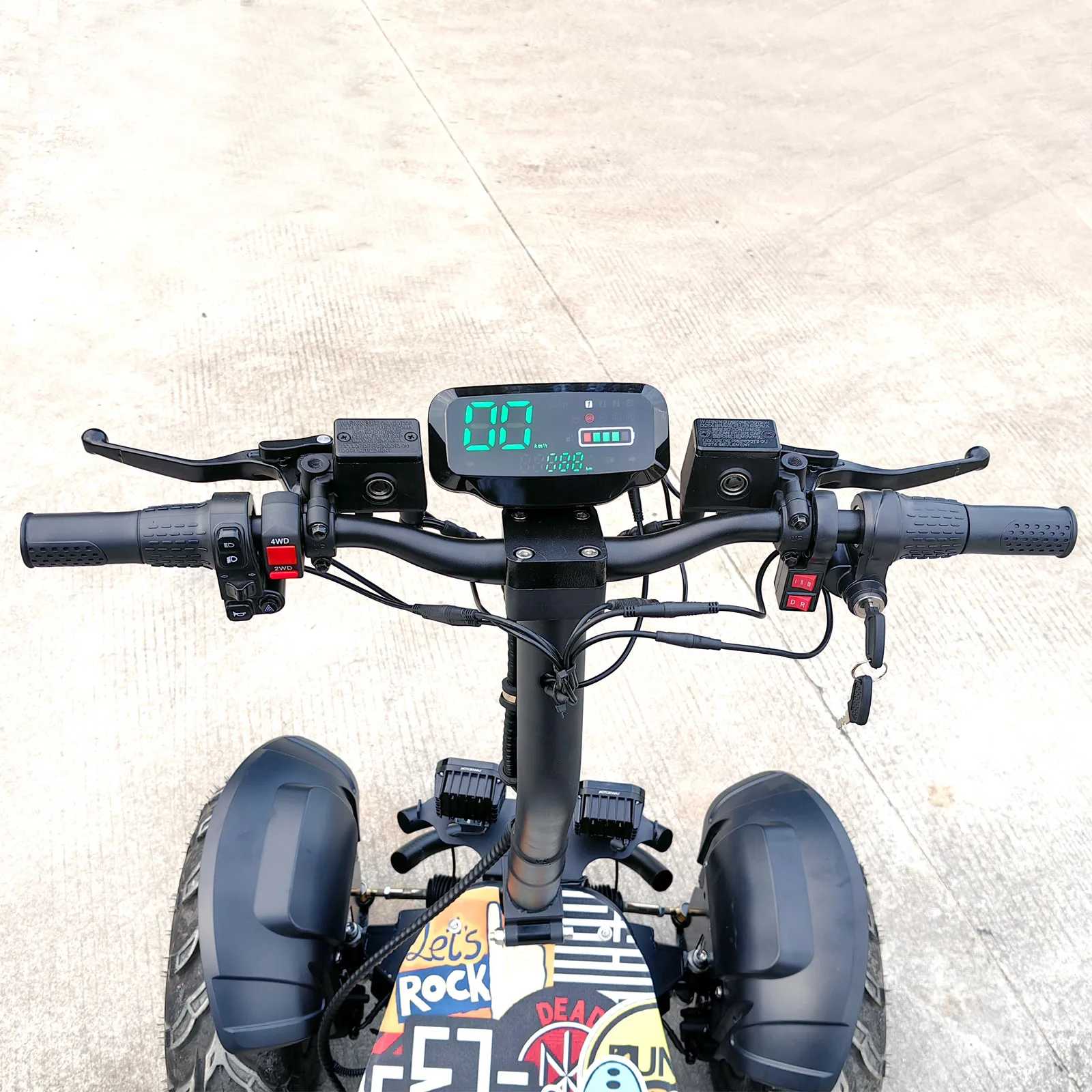 FLJ Four Wheels Mountain Scooter with 50Ah 80Ah Battery 21 Inch 4X4 Quad Off Road Tire Electric Scooter