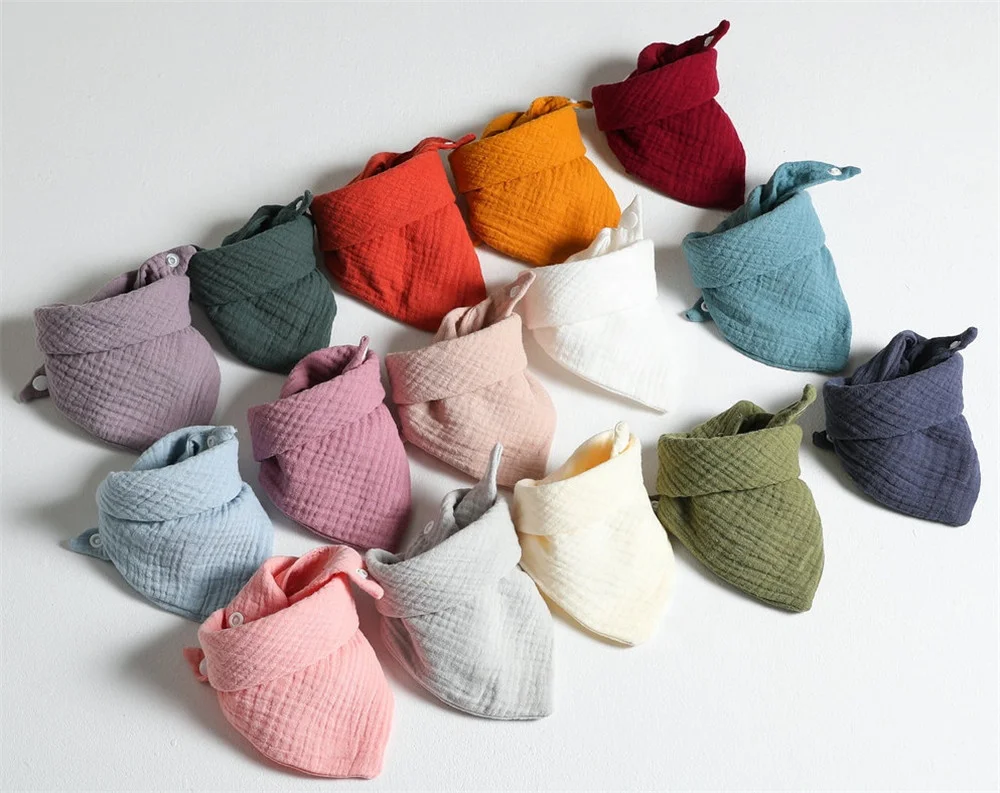 Высококачественные яркие простые белые детские нагрудники из органического муслина в европейском стиле