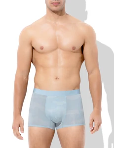 Custom Waistband logo Men Underwear Camouflage Ice Silk Nylon Men's Seamless Boxer Briefs Suitable for Business and Daily Wear