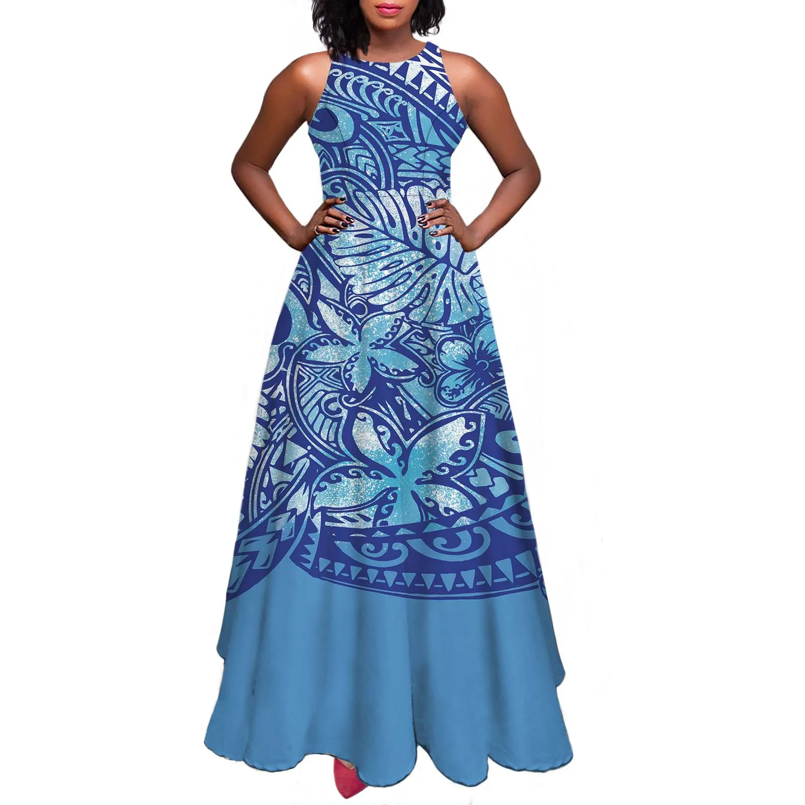 formal samoan dress patterns Reggae Tribal Tapa & Tiare Flower Maxi simple samoan dress designs
