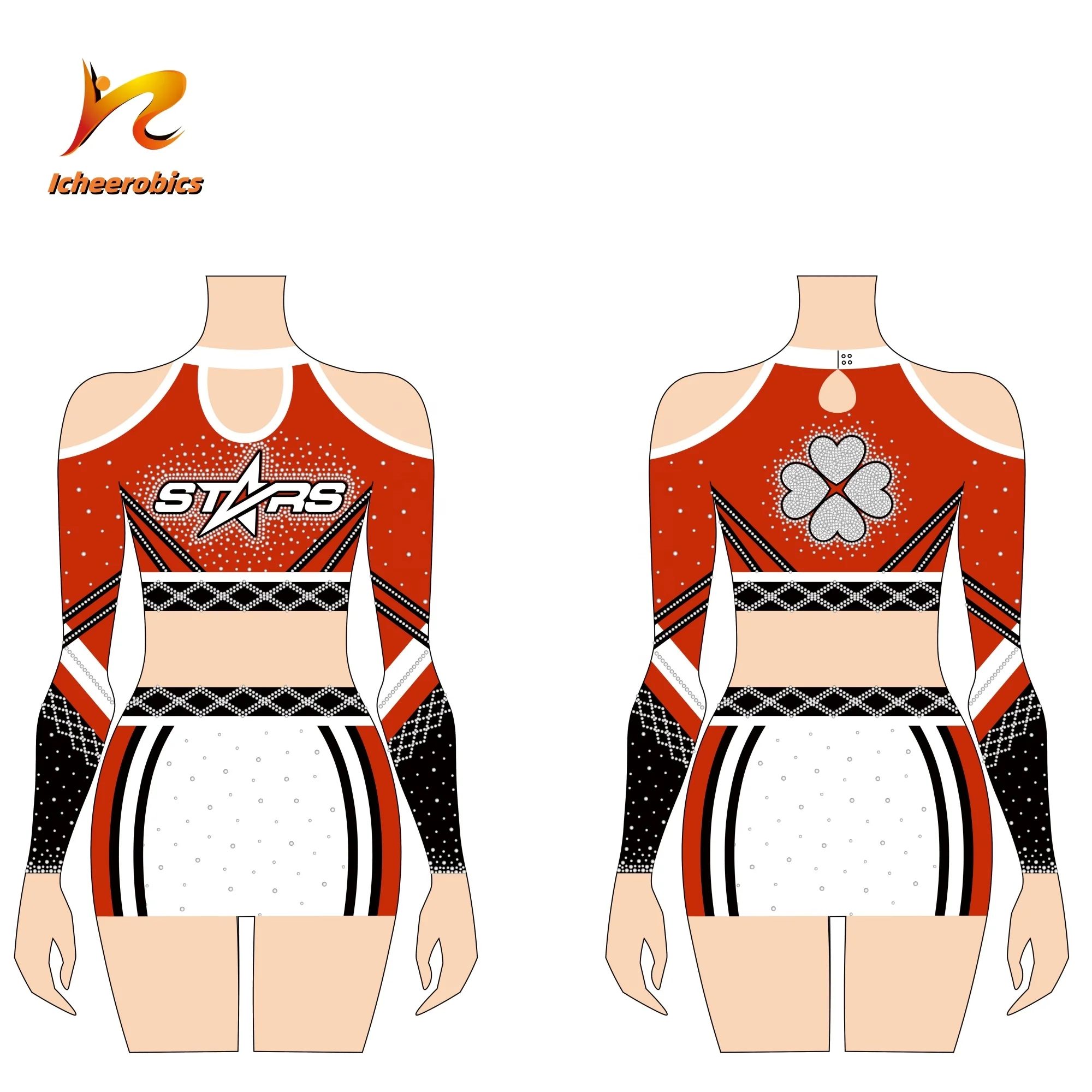 Icheerobics All Star Long Sleeve Cheerleading Uniforms Cheer Leading