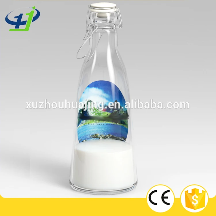 1/2 Gal Bouteille de Lait en Verre avec Couvercle à Vis Hermétique