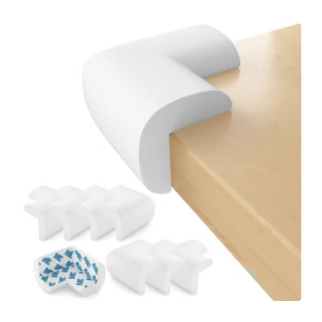 White Rubber Glass Table sharp Edge Corner Angle Guard Protectors for Baby