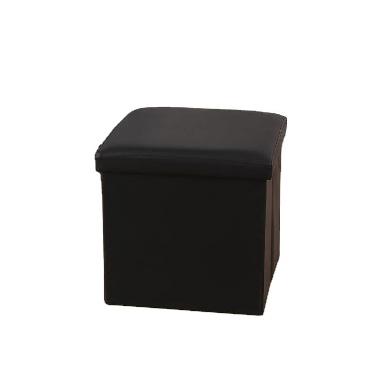 High Quality Synthetic Leather Modern Foldable Multifunctional Storage Stool Home Storage Ottoman Factory Wholesale
