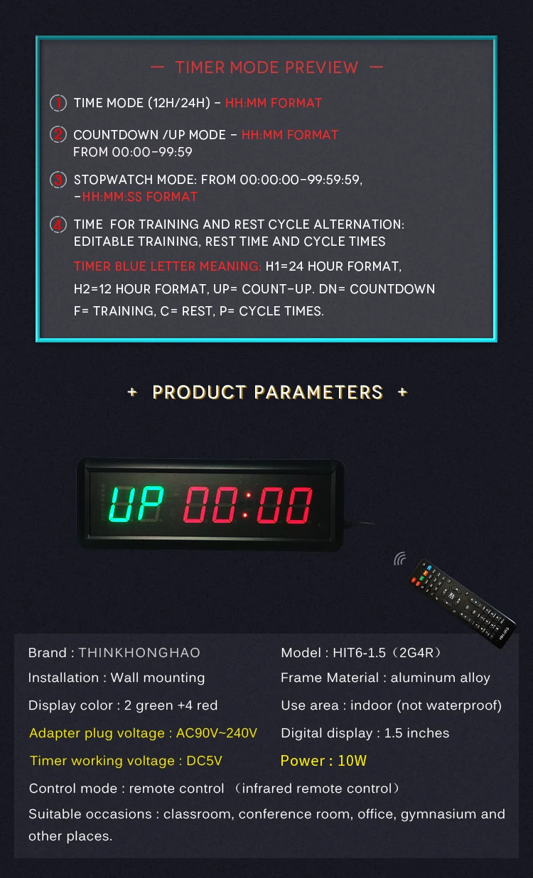 Digital Led Timer Countdown Fitness Equipment Digital Timer Countdown ...