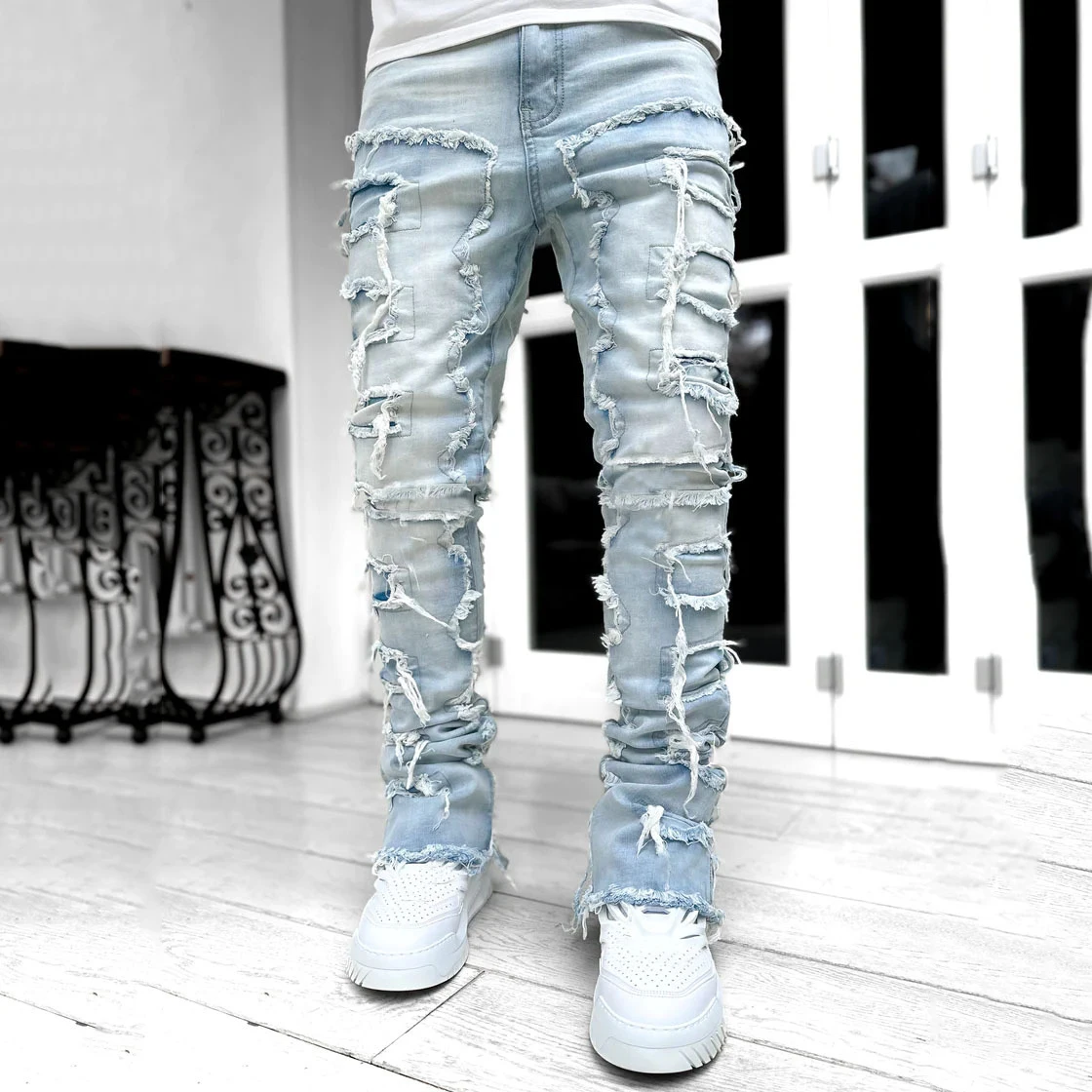 Produttori di abbigliamento Jeans Hip Hop da uomo in difficoltà