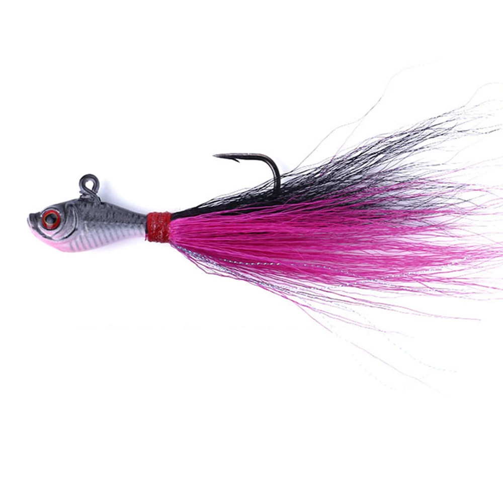 deer tail fishing lures Newbility 7cm 25g Deer Tail Hair Lead Hook Lead Bucktail Jigging Lures Metal