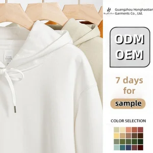 Custom Unisex Winter Hoodies 100% Cotton Fleece 300-500GSM Solid Color Pullover for Gym Streetwear