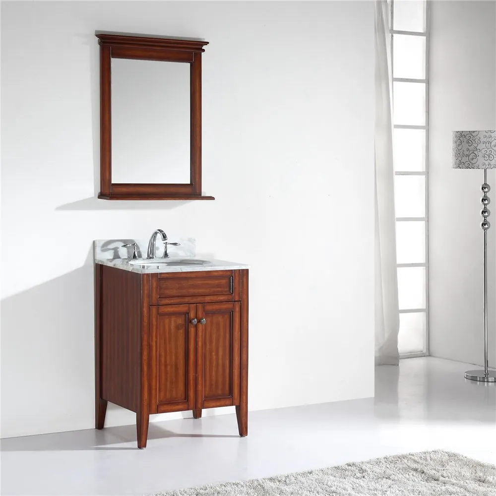 Cheap Price Selling Products 24 Inch Modern Brown Bathroom Mirror Cabinet Under Sink Combination With Vanity Bathroom