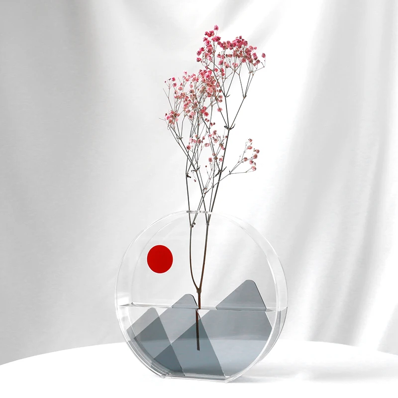 Nordic Luxury Crystal Acrylic Vases For Wedding Center Piece Lucite