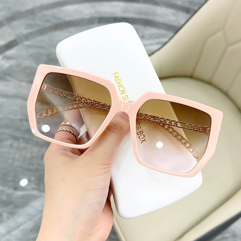 DL Chic Women\'s Sunglasses - Pink Designer Stylish Glitter Infused Pink Frame Rectangle Chic  main image 2