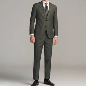 Single Breasted Casual Men's Suit Set Business Wedding Banquet Slim Fit Suit Jacket