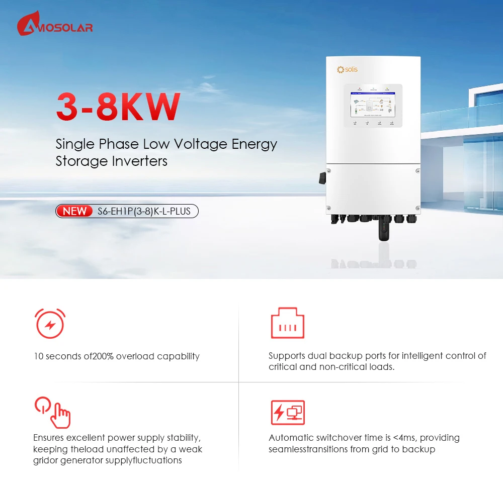 Single Phase Solar Hybrid Inverter 3kw 5kw 6kw 8kw 10KW 15KW Solis 20KW ...