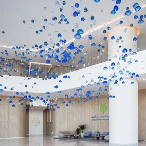 ECOJAS New Modern Design Handmade Glass for Hotel Lobby Banquet Hall Customized Chandelier