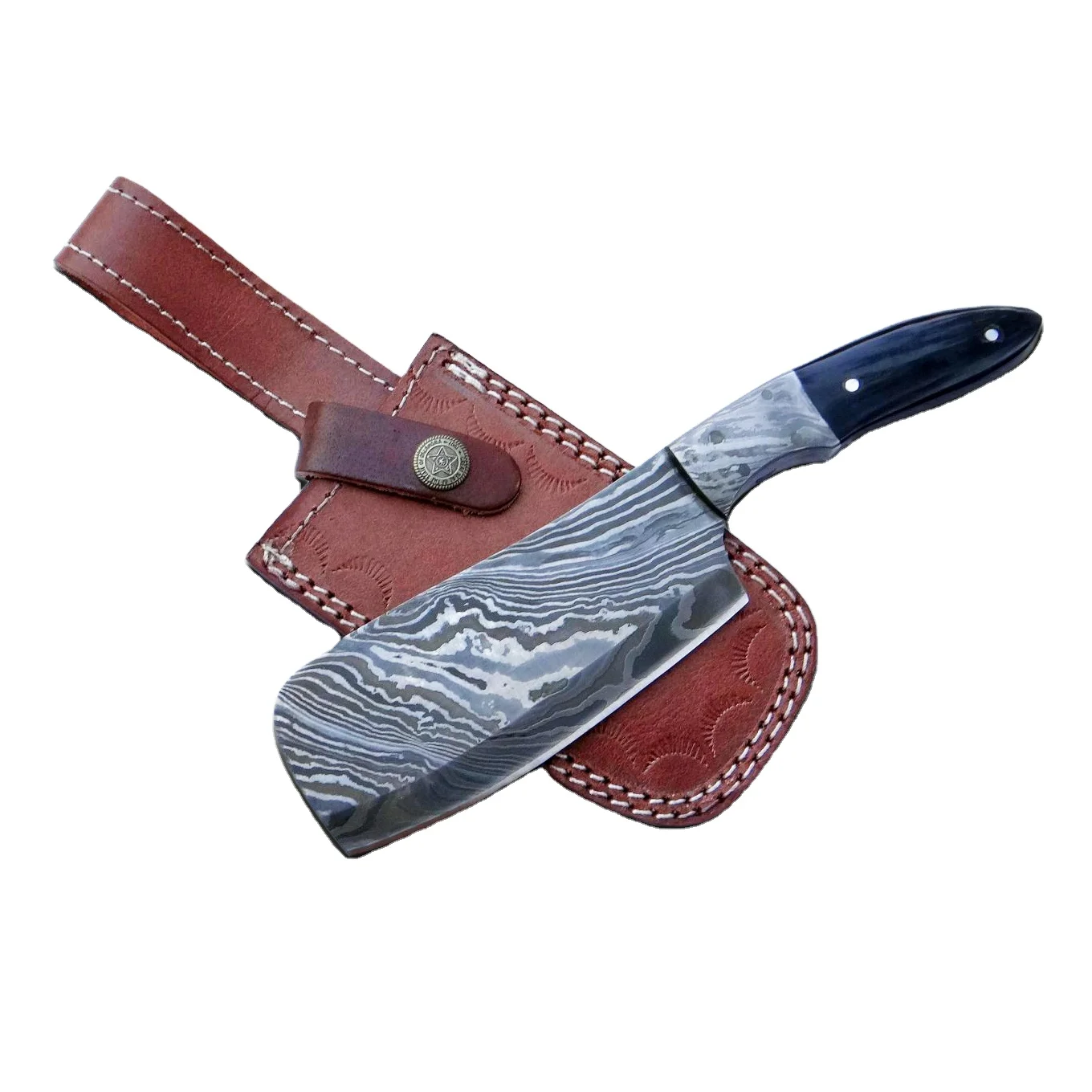 damascus steel cleaver knife