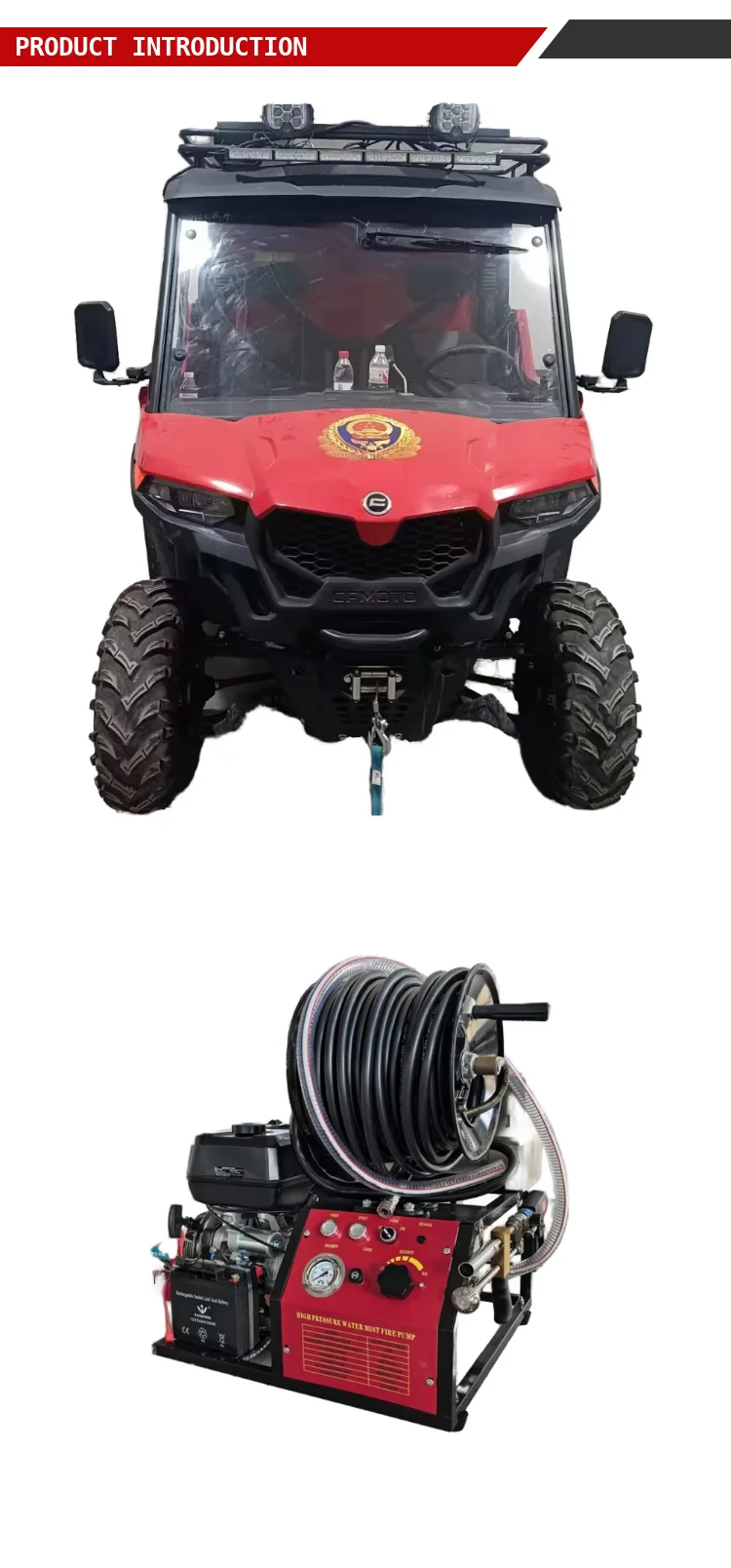 New Condition 4x2 UTV Emergency Vehicles Gasoline-Fueled ATVs and Grass ...