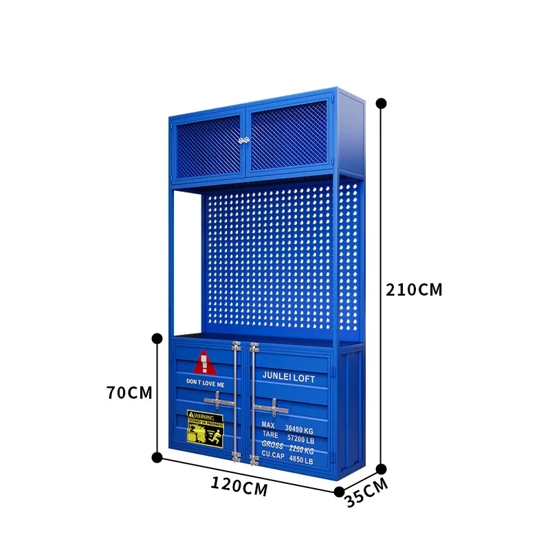 Industrial Style Commercial Furniture Metal Wine Cabinet Display Stand for Doll and Lego for Commercial Settings