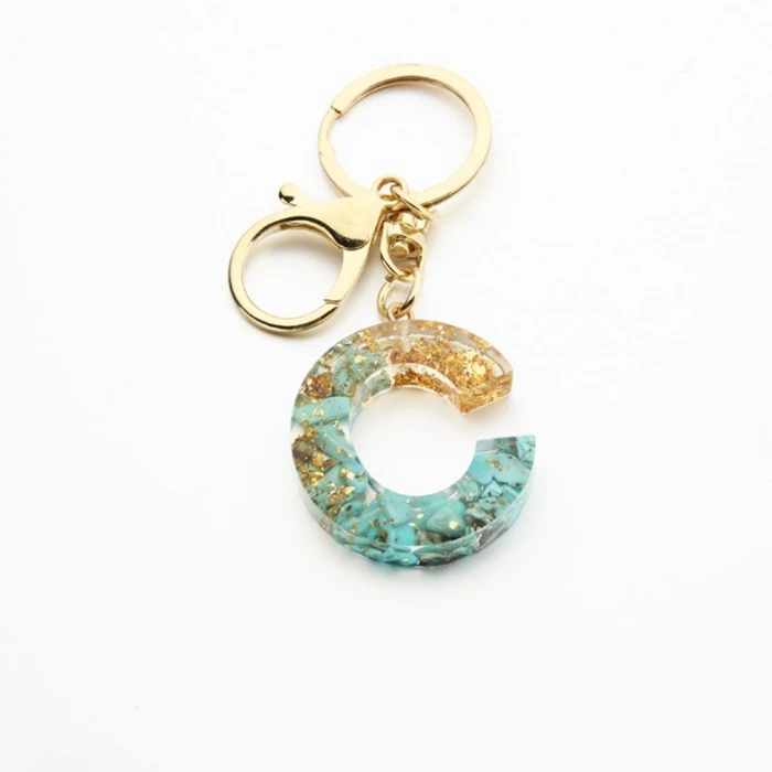 Turquoise Keychain Alphabet Gaudí Collection