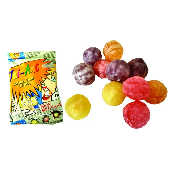 assorted fruit candy sour ball shape hard candy for wholesale
