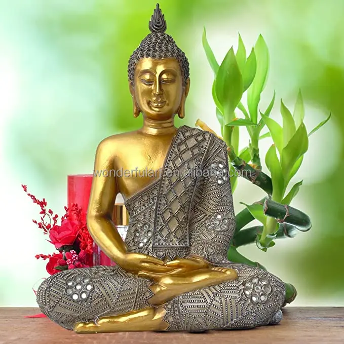 Indoor or Outdoor space with the resin Buddha Statue Good size and quality Stunning and serene Buddha statue for Home and Garden