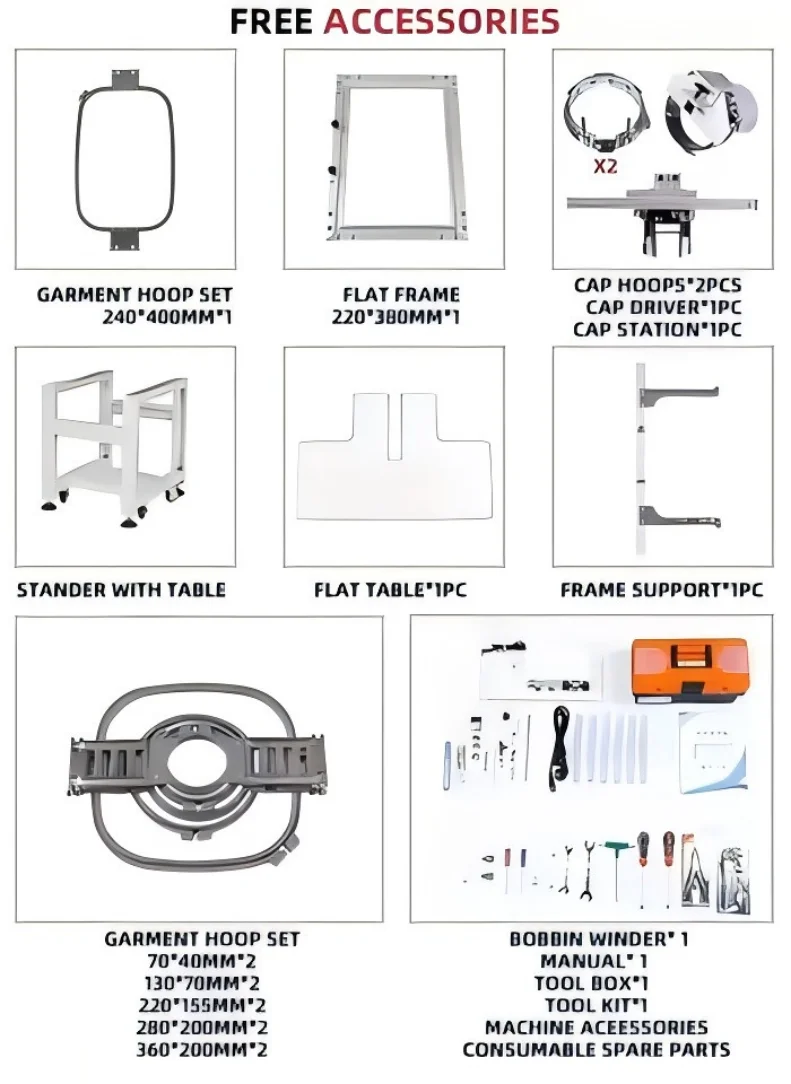 Yunfu Automatic Embroidery Machine High Quality User-Friendly for Home Use Compatible with Brother Tajima for Retail Print Shops