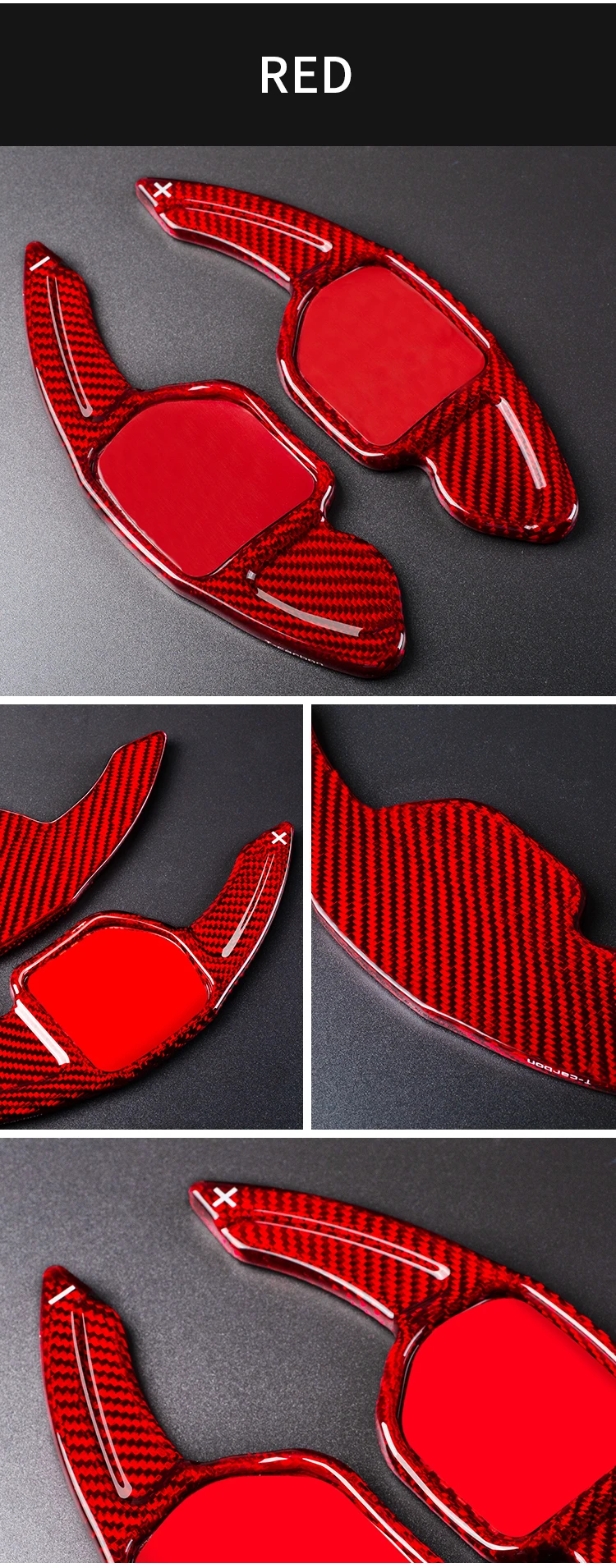 T-carbon Carbon fiber modification of steering wheel paddle shift fit for Audi A4 A6 A8 A7 TT TTS RS7 RS3 R8 shift paddle