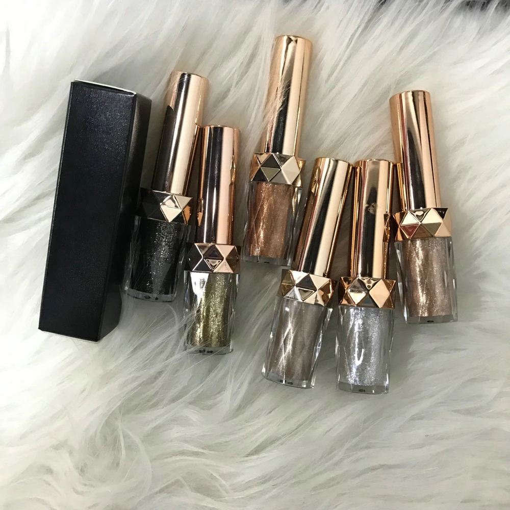 6 видов цветов блестящие жидкие тени для век перламутровый легкий макияж индивидуальная косметика