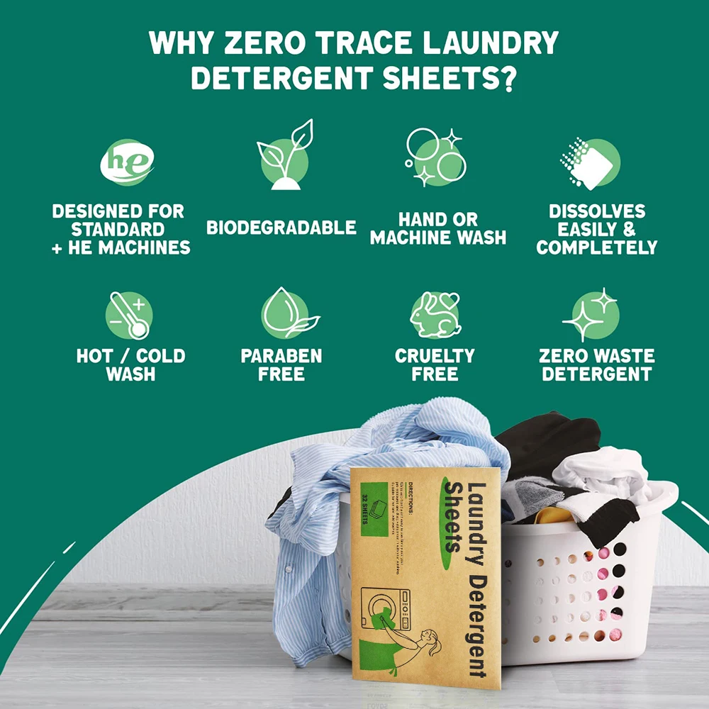 Custom Washing Machine Super Concentrated Eco Strips Laundry Detergent Washing  Sheet