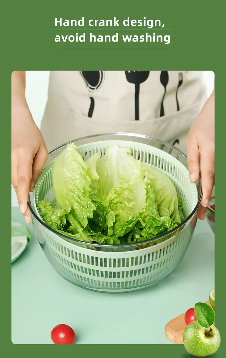2023 Best Manual 4l Large Vegetable Dryer For Kitchen Lettuce Salad