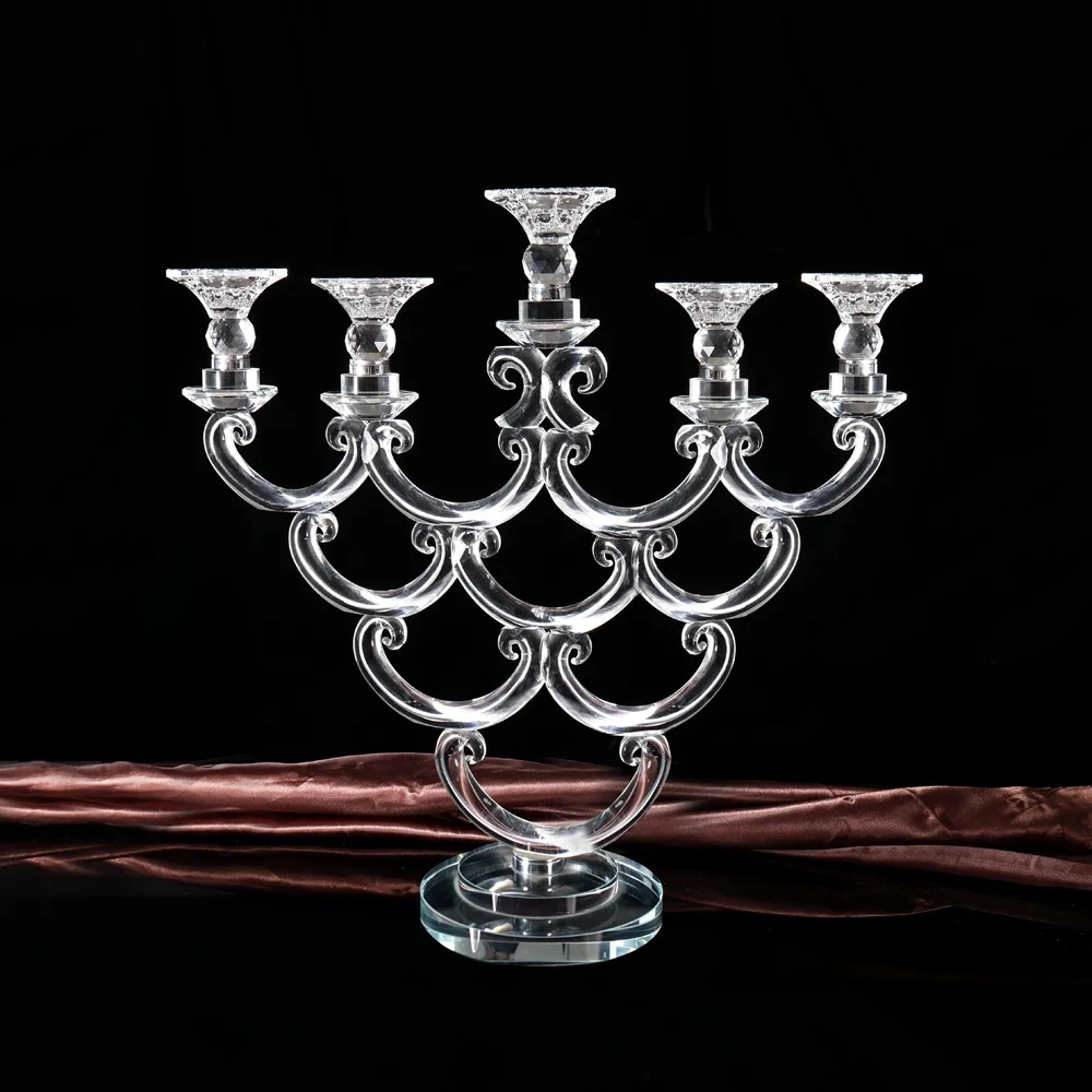 
 Новое поступление, хрустальное украшение для стола, свадебное украшение, маленькие Кристальные подсвечники на 5 рук, хрустальный подсвечник  